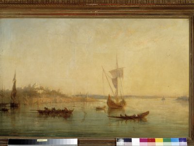 Vy över ingången till Bosporen i Konstantinopel av Francois Barry