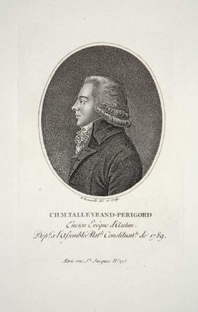M.Talleyrand-Perigord, gammal biskop av Autun, pub. 1791 av Francois Bonneville