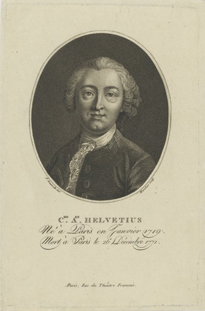 Porträtt av Claude Adrien Helvetius 1715-1771, ca. 1800. av Francois Bonneville