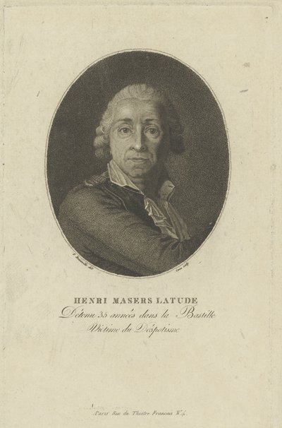 Porträtt av Henri Masers de Latude 1725-1805, ca. 1793 av Francois Bonneville