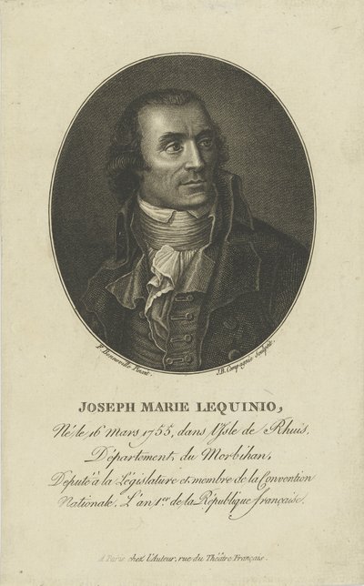 Porträtt av Marie Joseph Lequinio 1755-1814, 1795-1799. av Francois Bonneville