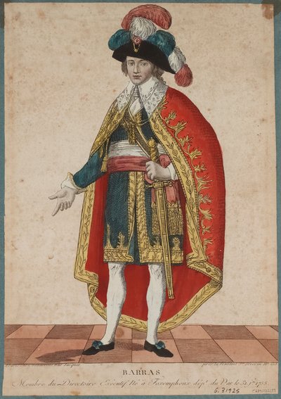 Porträtt av Paul de Barras 1755-1829, ca. 1795. av Francois Bonneville