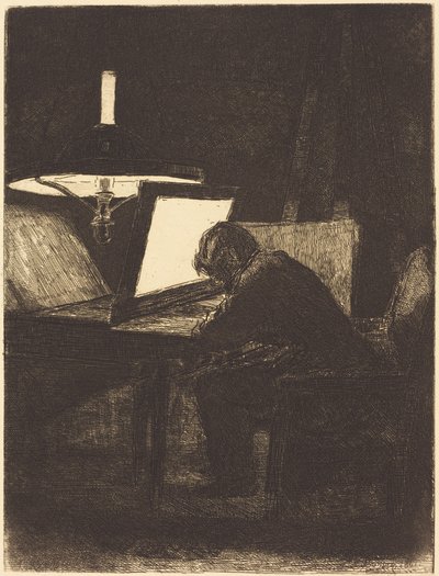 Printmaker (Gravören) av François Bonvin