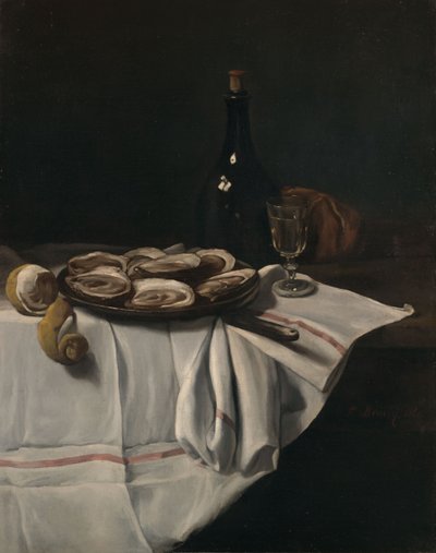 Stilleben med ostron av François Bonvin