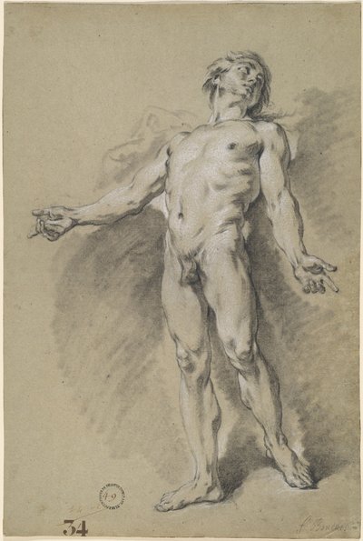 Apollo, ca 1752 (svart krita) av Francois Boucher