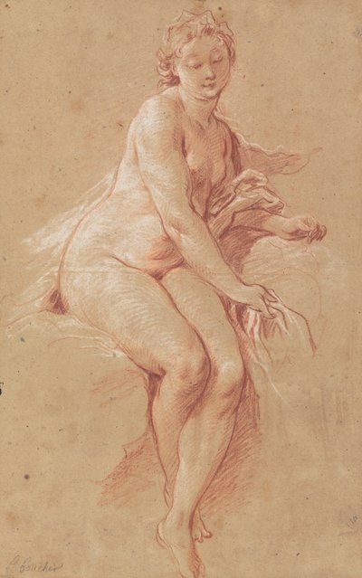 Aurora, ca 1733 (rödkrita på papper) av Francois Boucher