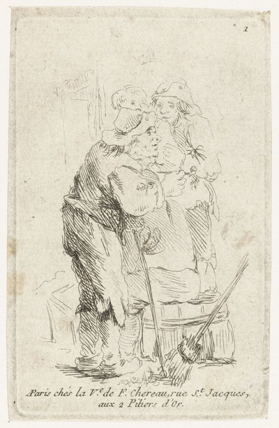 Tre bönder av François Boucher