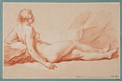 Halvliggande kvinnlig modell av François Boucher