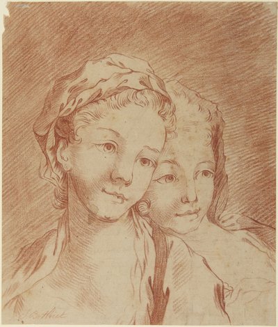 Två flickors huvuden av François Boucher