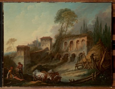 Ett fantasilandskap med Palatinen sedd från Campo Vaccino av François Boucher