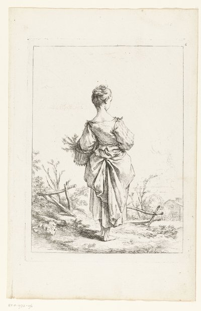 Ung flicka med en korg av François Boucher