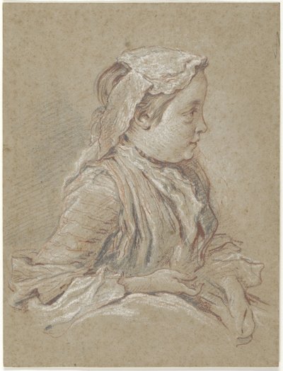 Ung kvinna med spetsmössa av François Boucher