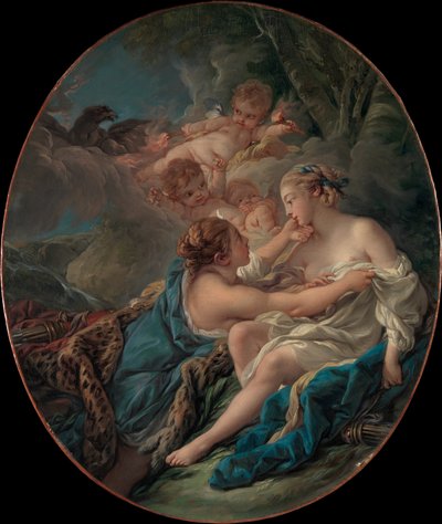 Jupiter, förklädd till Diana, och Callisto av François Boucher