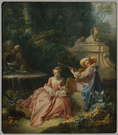 Musiklektionen av François Boucher