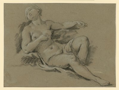 Liggande kvinnlig aktfigur av François Boucher