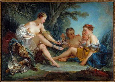 Le retour de la chasse de Diane Målning av Francois Boucher (1703-1770) 1745 Sön. 0,94x1,31 m Paris. Musee Cognacq Jay - Återkomsten av jakt på Diane. Målning av Francois Boucher (1703-1770) 1745. 0,94 x 1,31 m. Cognacq Jay-museet, Paris av François Boucher