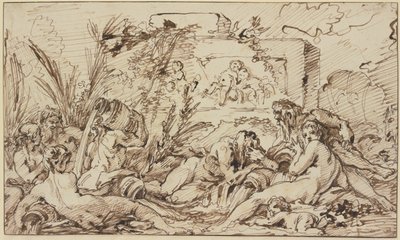 Nymfer och flodgudar av François Boucher