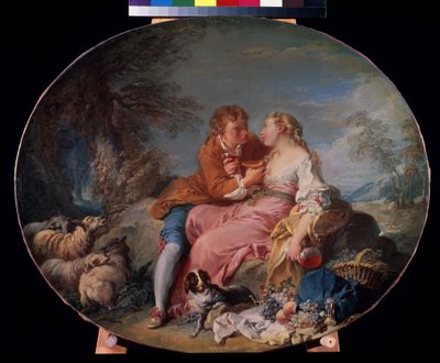 ""Pastoral"" Målning av Francois Boucher (1703-1770) 1740 Pushkin Museum, Moskva av François Boucher