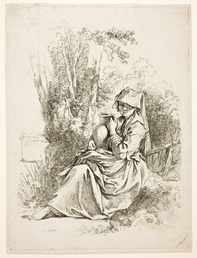 Bondekvinna med en kanna av François Boucher