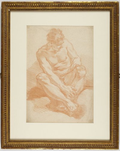 Sittande man med korslagda vrister av François Boucher