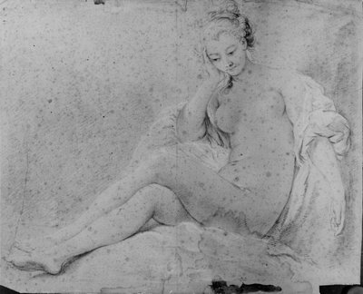 Sittande naken kvinna av François Boucher