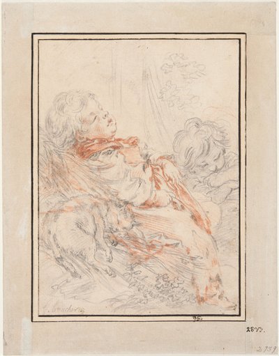 Sovande barn av François Boucher