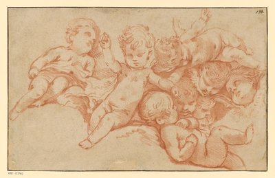 Lekande putter (mottryck) av François Boucher