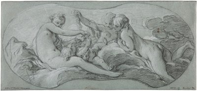 De tre gracerna leker med Amor av François Boucher