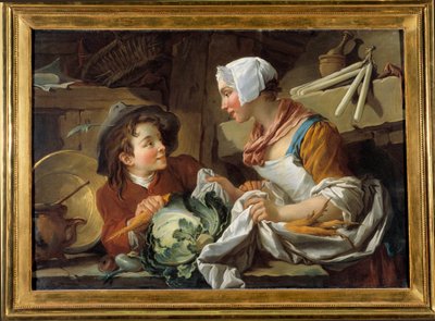 Kocken och en ung man Målning av Francois Boucher (1703-1770) 1735. Musee de Sainte Adress av François Boucher