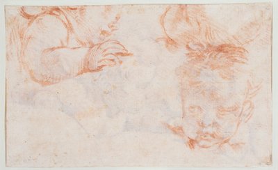 Tre pojkhuvuden. Studier till en dörrpanel på Amalienborg av François Boucher