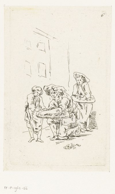 Två gatuförsäljare av François Boucher