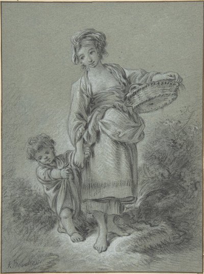 Kvinna och pojke av François Boucher