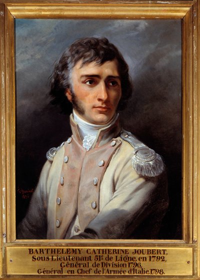 Porträtt av Barthelemy Joubert (1769 - 1799) i underlöjtnants uniform av Francois Bouchot