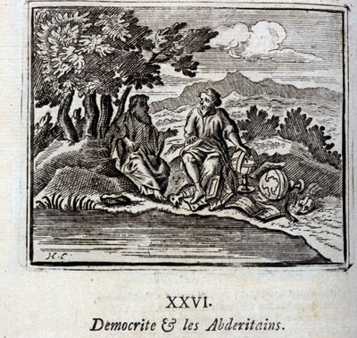 Democrite och abderitanerna. Fabler av Jean de La Fontaine (1621-95). Illustration av François Chauveau (1613-1676). Upplaga från 1728. av Francois Chauveau
