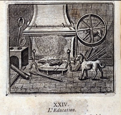 Utbildning. Fabler av Jean de La Fontaine (1621-95). Illustration av Francois Chauveau (1613-1676). Upplaga av 1728. av Francois Chauveau