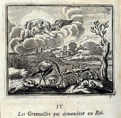 Fabler av Jean de La Fontaine (1621-95). Illustration av François Chauveau (1613-1676). Upplaga av 1728. av Francois Chauveau