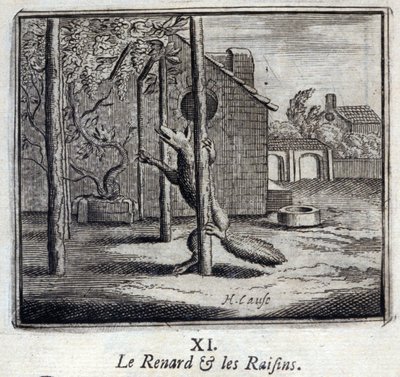 Illustration från "Fables of Jean de la Fontaine" (litho) av Francois Chauveau