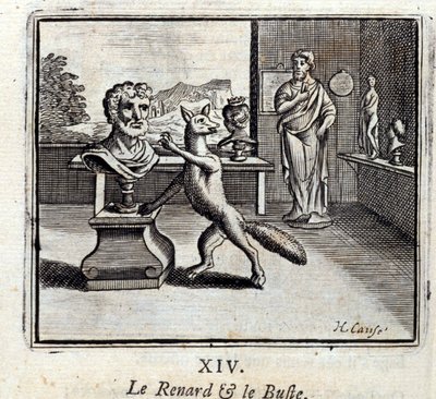 Illustration från "Fables of Jean de la Fontaine" (litho) av Francois Chauveau