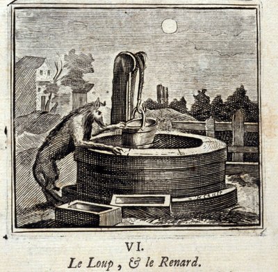 Illustration från "Fables of Jean de la Fontaine" (litho) av Francois Chauveau