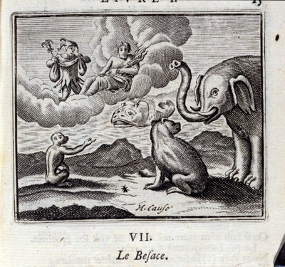 Påsen. Fabler av Jean de La Fontaine (1621-95). Illustration av Francois Chauveau (1613-1676). Upplaga av 1728. av Francois Chauveau