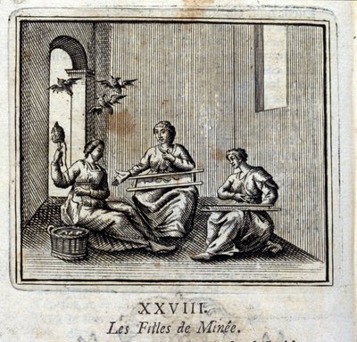 The Daughters of Minee. Fabler av Jean de La Fontaine (1621-95). Illustration av François Chauveau (1613-1676). Upplaga av 1728. av Francois Chauveau