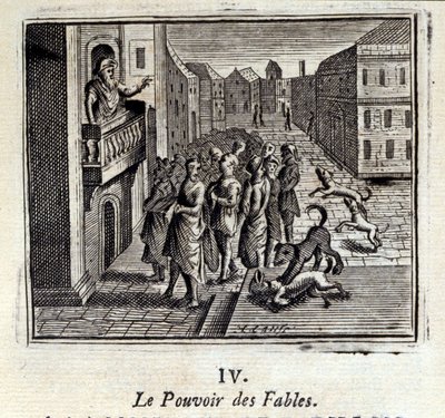 Fablernas kraft. Fabler av Jean de La Fontaine (1621-95). Illustration av Francois Chauveau (1613-1676). Upplaga av 1728. av Francois Chauveau