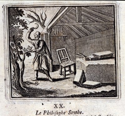 Den filosoferande lie. Fabler av Jean de La Fontaine (1621-95). Illustration av François Chauveau (1613-1676). Upplaga av 1728. av Francois Chauveau