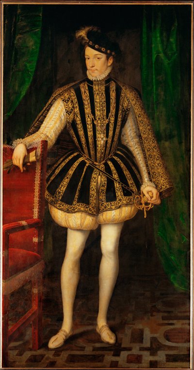 Kung Karl IX av Frankrike ... (olja på duk) av François Clouet