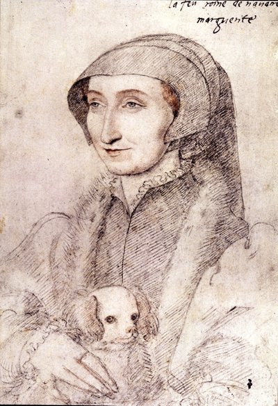 Marguerite av Navarra (1523-1574) (teckning) av François Clouet