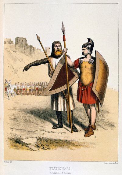 Stationarii, en galler och en romare, c1887 av Francois Cudet