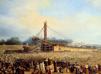Uppförande av obelisken i Luxor place de la concorde (25 oktober av Francois Dubois