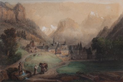La Grande Chartreuse 1869 (Akvarell på papper) av Francois Edme Ricois