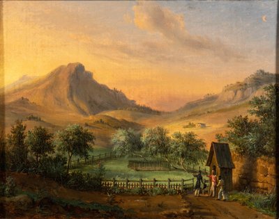 Napoleons grav på St Helena Island i Geranium-dalen. av Francois Edme Ricois