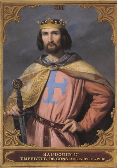 Baldwin I av Konstantinopel 1171-1205, 1845. av Francois Edouard Picot